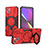 Funda Bumper Silicona y Plastico Mate Carcasa con Soporte K02C para Apple iPhone 14 Plus Rojo