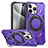 Funda Bumper Silicona y Plastico Mate Carcasa con Soporte K02C para Apple iPhone 14 Pro Max Morado