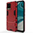 Funda Bumper Silicona y Plastico Mate Carcasa con Soporte KC1 para Realme 8 4G Rojo