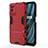 Funda Bumper Silicona y Plastico Mate Carcasa con Soporte KC1 para Realme V11 5G Rojo