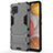 Funda Bumper Silicona y Plastico Mate Carcasa con Soporte KC1 para Samsung Galaxy A42 5G Gris