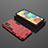 Funda Bumper Silicona y Plastico Mate Carcasa con Soporte KC1 para Samsung Galaxy A51 5G Rojo