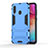 Funda Bumper Silicona y Plastico Mate Carcasa con Soporte KC1 para Samsung Galaxy A60 Azul Cielo