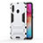 Funda Bumper Silicona y Plastico Mate Carcasa con Soporte KC1 para Samsung Galaxy A60 Blanco