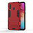 Funda Bumper Silicona y Plastico Mate Carcasa con Soporte KC1 para Samsung Galaxy A60 Rojo