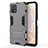 Funda Bumper Silicona y Plastico Mate Carcasa con Soporte KC1 para Vivo iQOO U3x 5G Gris