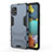 Funda Bumper Silicona y Plastico Mate Carcasa con Soporte KC2 para Samsung Galaxy A51 5G Azul