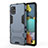 Funda Bumper Silicona y Plastico Mate Carcasa con Soporte KC2 para Samsung Galaxy M40S Azul