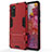 Funda Bumper Silicona y Plastico Mate Carcasa con Soporte KC2 para Samsung Galaxy S20 FE 5G Rojo