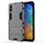 Funda Bumper Silicona y Plastico Mate Carcasa con Soporte KC2 para Xiaomi Redmi 9AT Gris