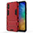 Funda Bumper Silicona y Plastico Mate Carcasa con Soporte KC2 para Xiaomi Redmi 9AT Rojo