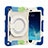 Funda Bumper Silicona y Plastico Mate Carcasa con Soporte L02 para Apple iPad Mini 4 Azul Cielo