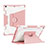 Funda Bumper Silicona y Plastico Mate Carcasa con Soporte L04 para Apple iPad 10.2 (2020) Rosa