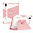 Funda Bumper Silicona y Plastico Mate Carcasa con Soporte L04 para Apple iPad Mini 6 Rosa