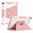 Funda Bumper Silicona y Plastico Mate Carcasa con Soporte L05 para Apple New iPad 9.7 (2017) Rosa