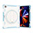 Funda Bumper Silicona y Plastico Mate Carcasa con Soporte L09 para Apple iPad Pro 12.9 (2021) Azul