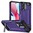 Funda Bumper Silicona y Plastico Mate Carcasa con Soporte MQ1 para Motorola Moto G 5G (2023) Morado