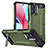 Funda Bumper Silicona y Plastico Mate Carcasa con Soporte MQ1 para Motorola Moto G 5G (2023) Verde