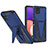 Funda Bumper Silicona y Plastico Mate Carcasa con Soporte MQ1 para Samsung Galaxy F42 5G Azul