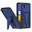 Funda Bumper Silicona y Plastico Mate Carcasa con Soporte MQ1 para Samsung Galaxy M01 Core Azul