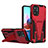 Funda Bumper Silicona y Plastico Mate Carcasa con Soporte MQ1 para Xiaomi Poco M5S Rojo