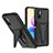 Funda Bumper Silicona y Plastico Mate Carcasa con Soporte MQ1 para Xiaomi Redmi Note 10 5G Negro