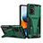 Funda Bumper Silicona y Plastico Mate Carcasa con Soporte MQ1 para Xiaomi Redmi Note 10 Pro 4G Verde