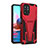 Funda Bumper Silicona y Plastico Mate Carcasa con Soporte MQ2 para Xiaomi Redmi Note 10 4G Rojo