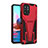 Funda Bumper Silicona y Plastico Mate Carcasa con Soporte MQ2 para Xiaomi Redmi Note 10S 4G Rojo