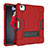 Funda Bumper Silicona y Plastico Mate Carcasa con Soporte para Apple iPad Air 5 10.9 (2022) Rojo