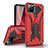 Funda Bumper Silicona y Plastico Mate Carcasa con Soporte para Apple iPhone 11 Pro Max Rojo