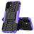 Funda Bumper Silicona y Plastico Mate Carcasa con Soporte para Apple iPhone 12 Mini Morado