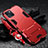 Funda Bumper Silicona y Plastico Mate Carcasa con Soporte para Apple iPhone 15 Rojo