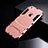 Funda Bumper Silicona y Plastico Mate Carcasa con Soporte para Apple iPhone 6 Plus Oro Rosa