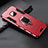 Funda Bumper Silicona y Plastico Mate Carcasa con Soporte para Huawei Mate 20 Rojo