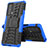 Funda Bumper Silicona y Plastico Mate Carcasa con Soporte para Motorola Moto Edge 20 5G Azul