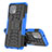 Funda Bumper Silicona y Plastico Mate Carcasa con Soporte para Motorola Moto Edge 20 Lite 5G Azul