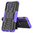 Funda Bumper Silicona y Plastico Mate Carcasa con Soporte para Motorola Moto G Power Morado