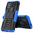 Funda Bumper Silicona y Plastico Mate Carcasa con Soporte para Motorola Moto G10 Power Azul