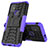 Funda Bumper Silicona y Plastico Mate Carcasa con Soporte para Motorola Moto G10 Power Morado