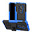 Funda Bumper Silicona y Plastico Mate Carcasa con Soporte para Nokia 7.2 Azul