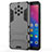 Funda Bumper Silicona y Plastico Mate Carcasa con Soporte para Nokia 9 PureView Gris