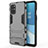 Funda Bumper Silicona y Plastico Mate Carcasa con Soporte para OnePlus 8T 5G Gris