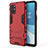 Funda Bumper Silicona y Plastico Mate Carcasa con Soporte para OnePlus 8T 5G Rojo