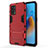 Funda Bumper Silicona y Plastico Mate Carcasa con Soporte para Oppo A74 4G Rojo