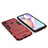 Funda Bumper Silicona y Plastico Mate Carcasa con Soporte para Samsung Galaxy A10s Rojo