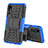 Funda Bumper Silicona y Plastico Mate Carcasa con Soporte para Samsung Galaxy A2 Core A260F A260G Azul