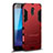 Funda Bumper Silicona y Plastico Mate Carcasa con Soporte para Samsung Galaxy C8 C710F Rojo