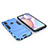 Funda Bumper Silicona y Plastico Mate Carcasa con Soporte para Samsung Galaxy M01s Azul