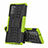 Funda Bumper Silicona y Plastico Mate Carcasa con Soporte para Samsung Galaxy Note 20 Ultra 5G Verde